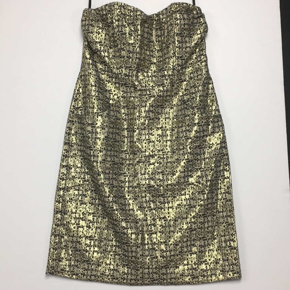 The Limited :: Lamé Strapless Dress w/POCKETS!
